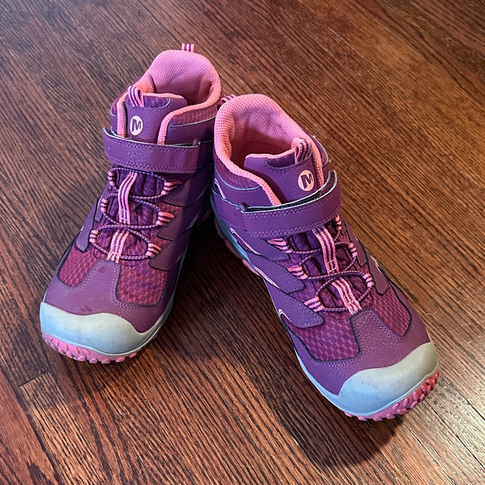 Kids Purple and Pink Hiking Boots